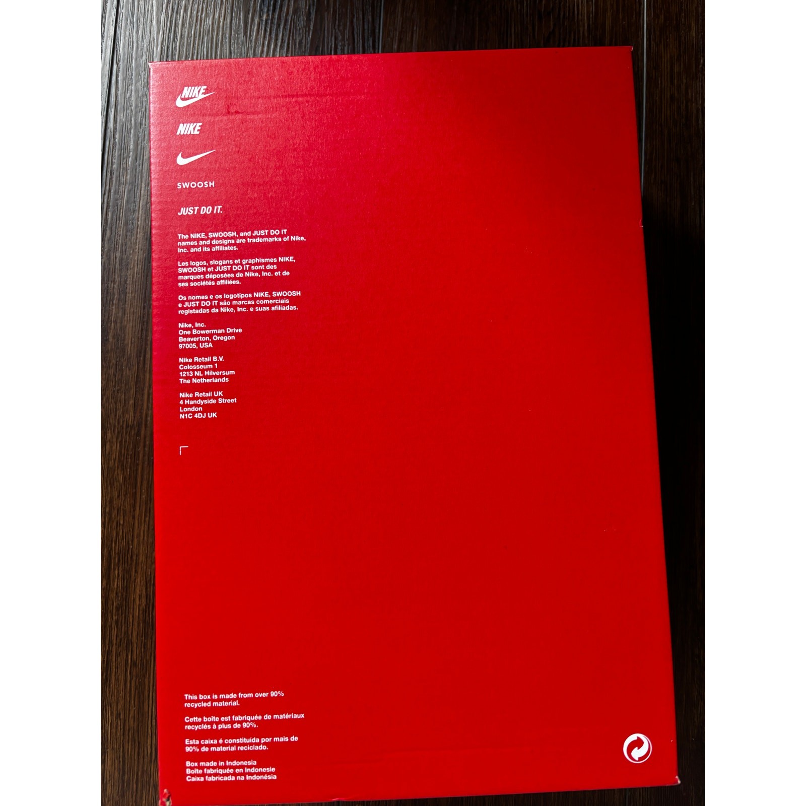 Nike Empty Shoe Box Red White Replacement Box Only Sneaker Storage Display Sz7