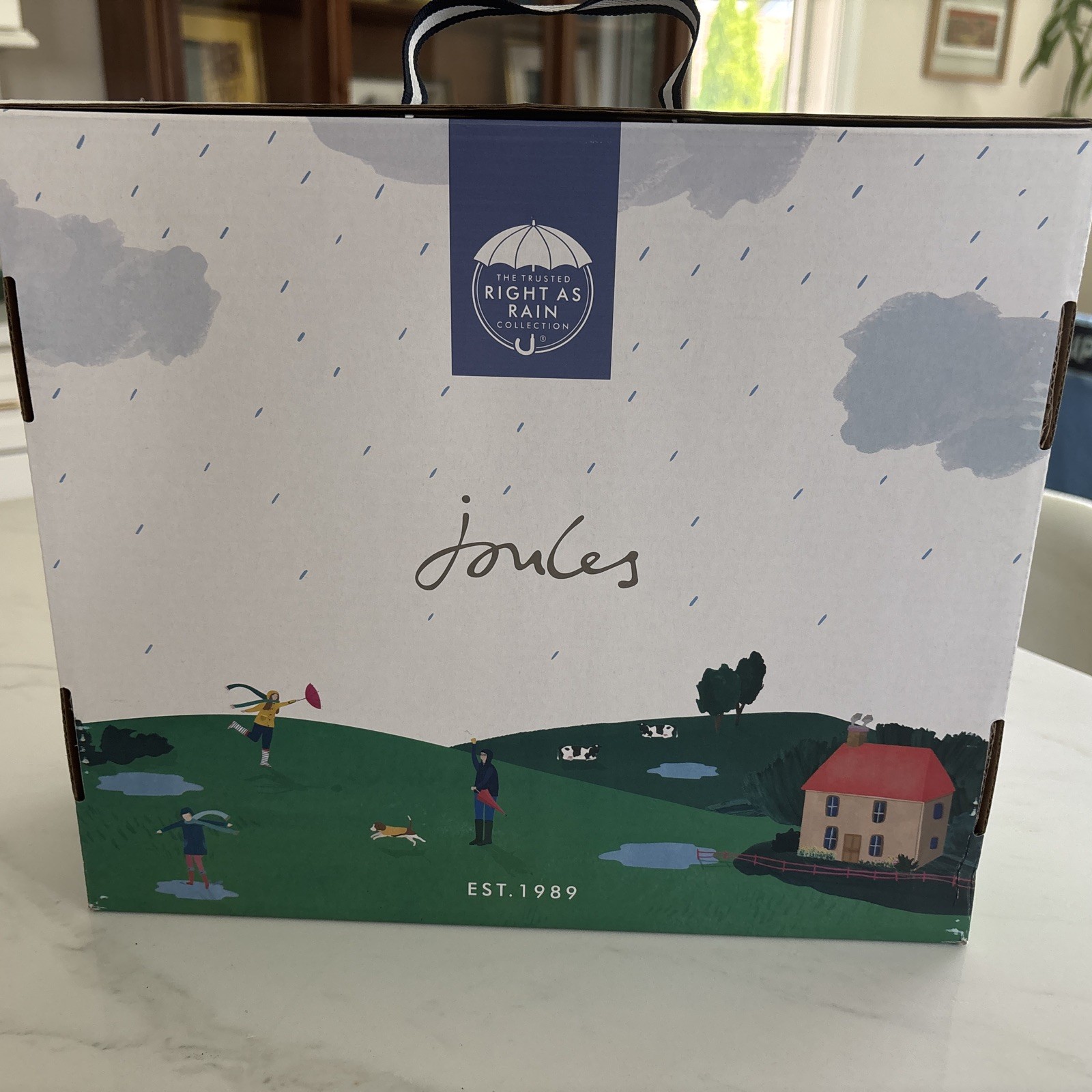 Joules – Women’s Molly Welly Rainboots, Green Floral, Size US 6 used once in box