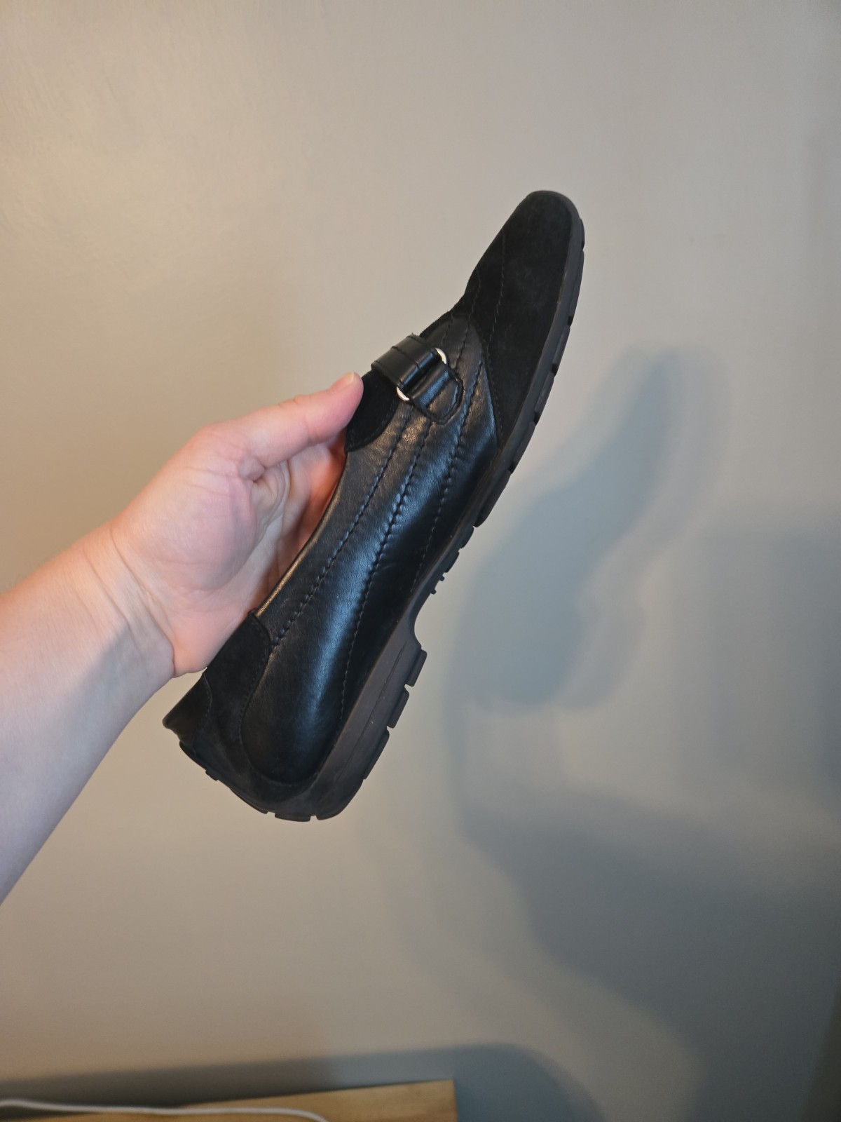 Paul Green Black Leather Munchen Loafers Women’s 5.5 Austria US 8.5 Adjustable