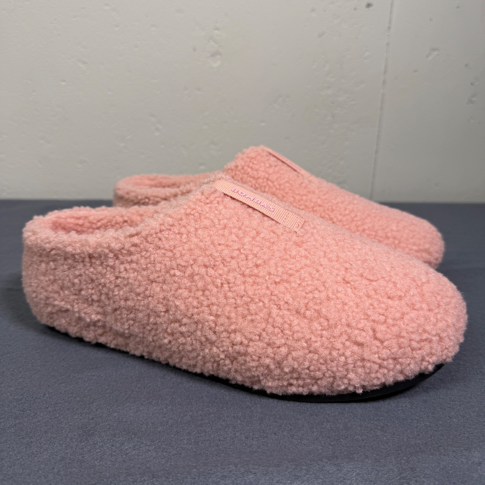 Bombas Sunday Sherpa Slippers Womens 9 Pink Fuzzy Plush Slip On House Shoes