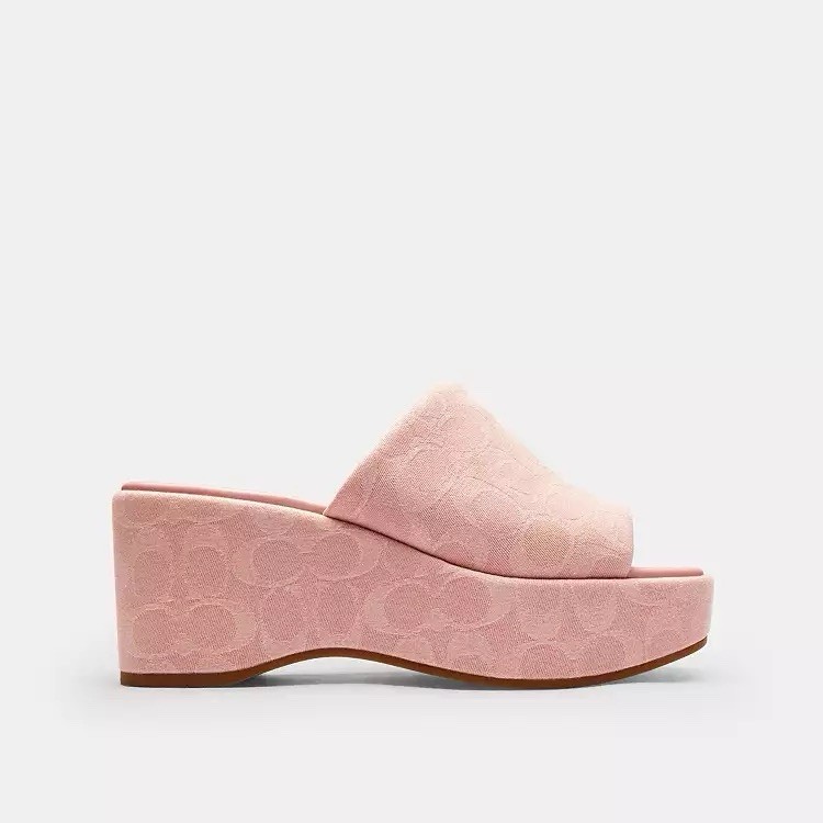NEW COACH Women Phoebe Platform Sandal Signature Denim CDG81 Ballerina