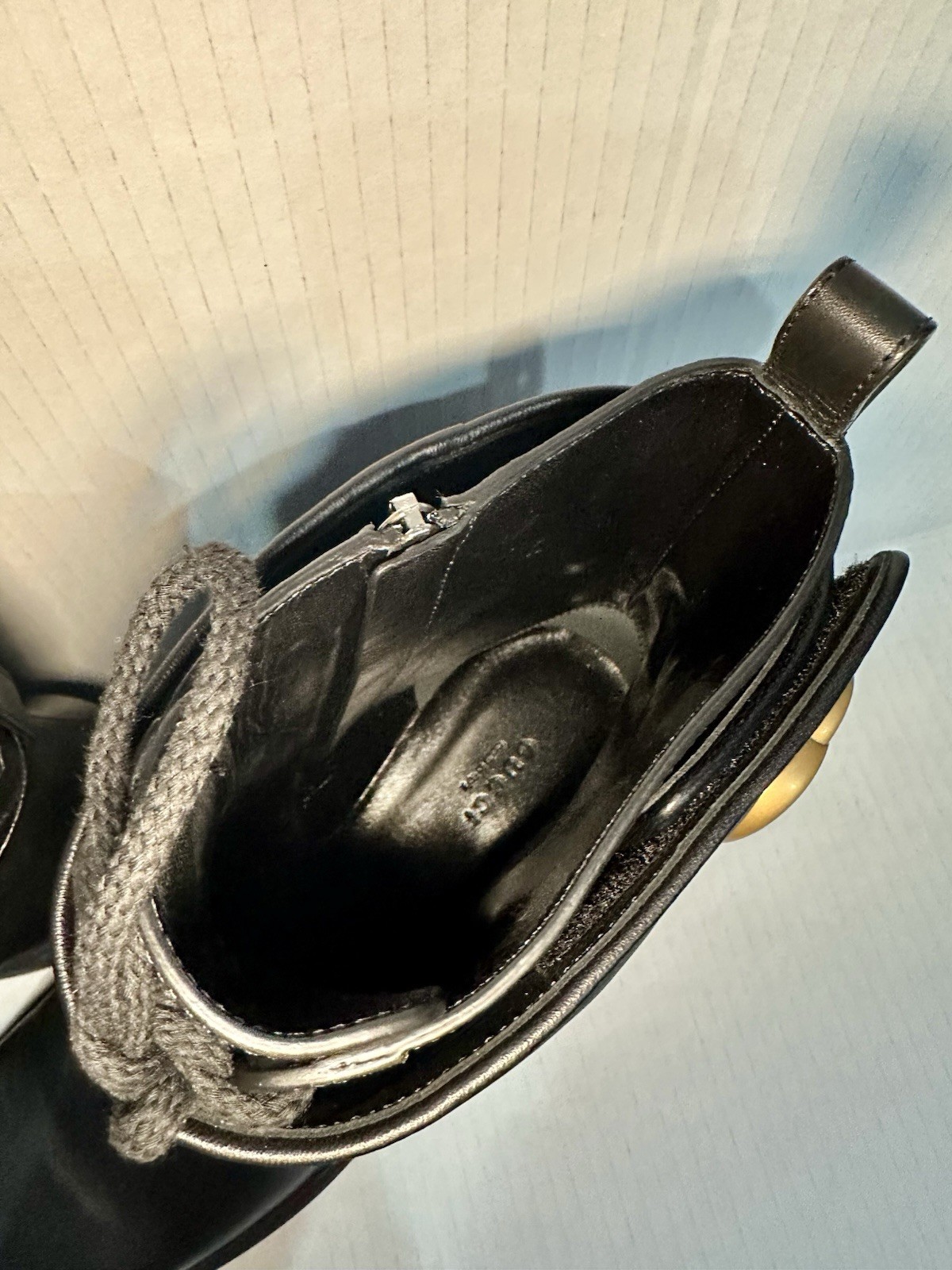 GUCCI Women’s Ankle Boot With Double G Size 40 Black Leather New No Box With Bag