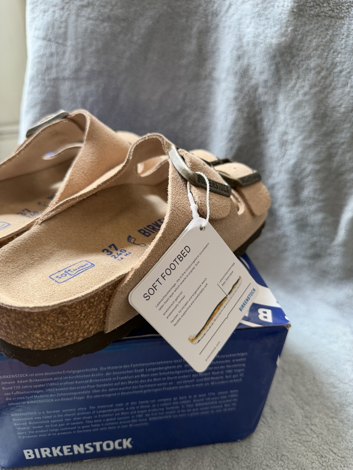 Birkenstock Arizona BS Taupe Soft Footbed Narrow EU37 US6 Sandals