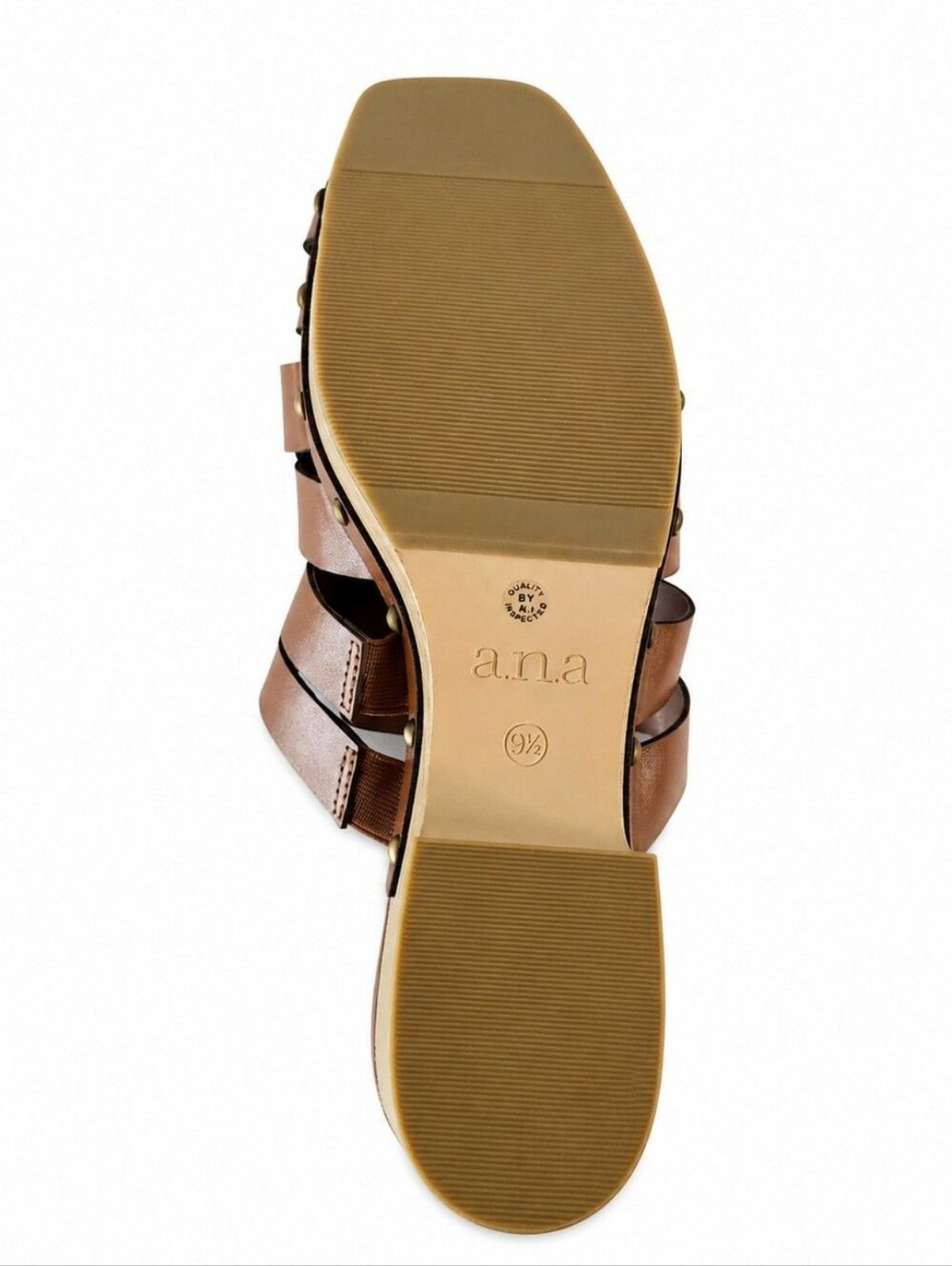 A.N.A Fernberg Boho Retro Fisherman Clog Mule Sandals Size 9.5M Brown Studded