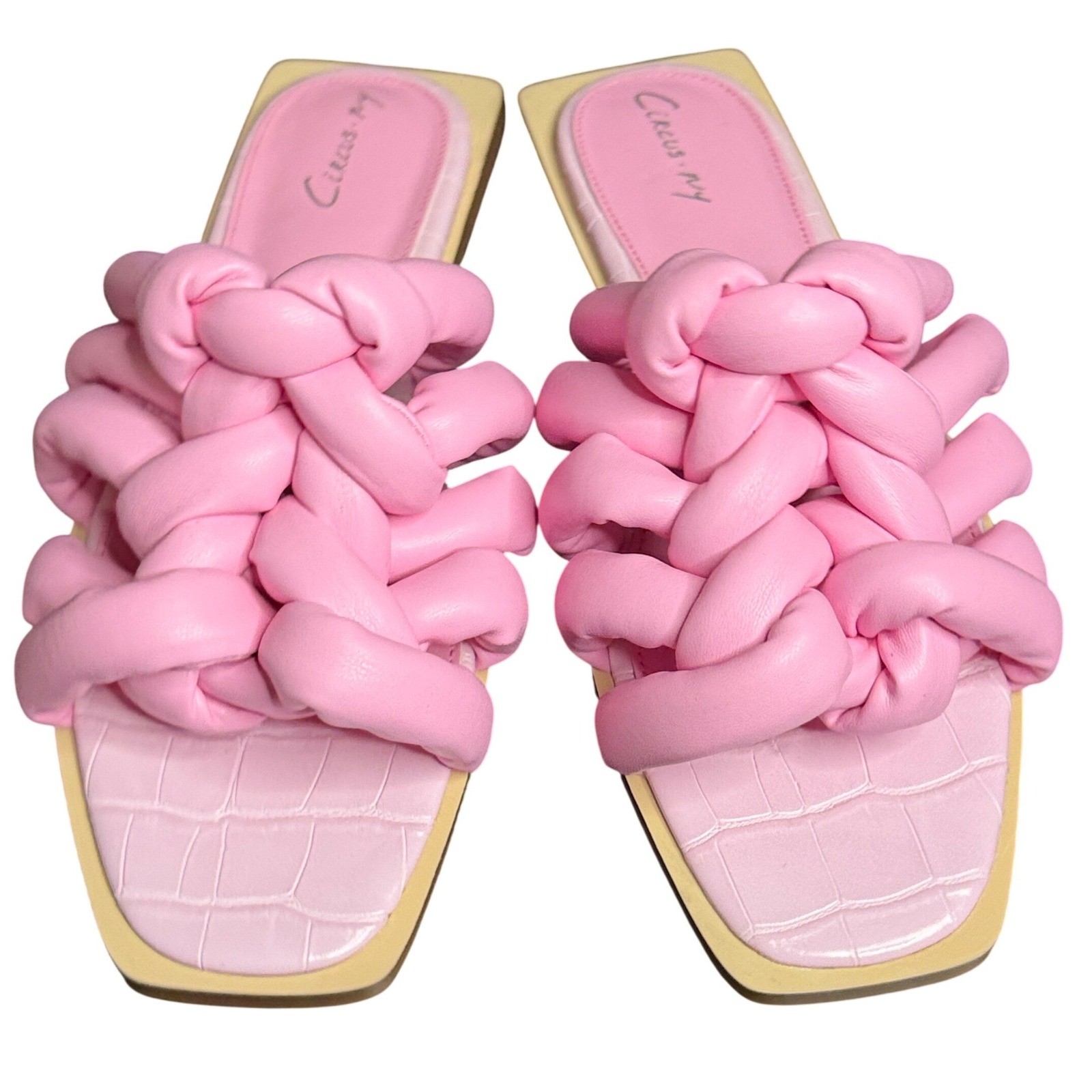Sam Edelman Circus Ida Flat Sandals Womens 7.5 Pink Braided Padded Barbiecore