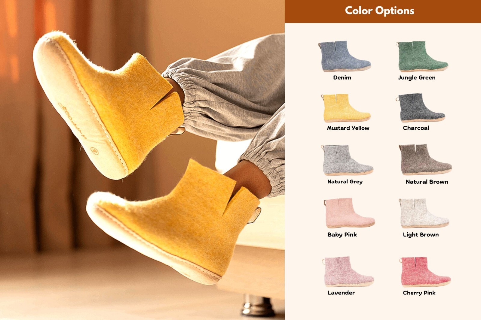 Woollyes Charcoal Indoor Boots with Leather Sole – Cozy and Stylish Footwear