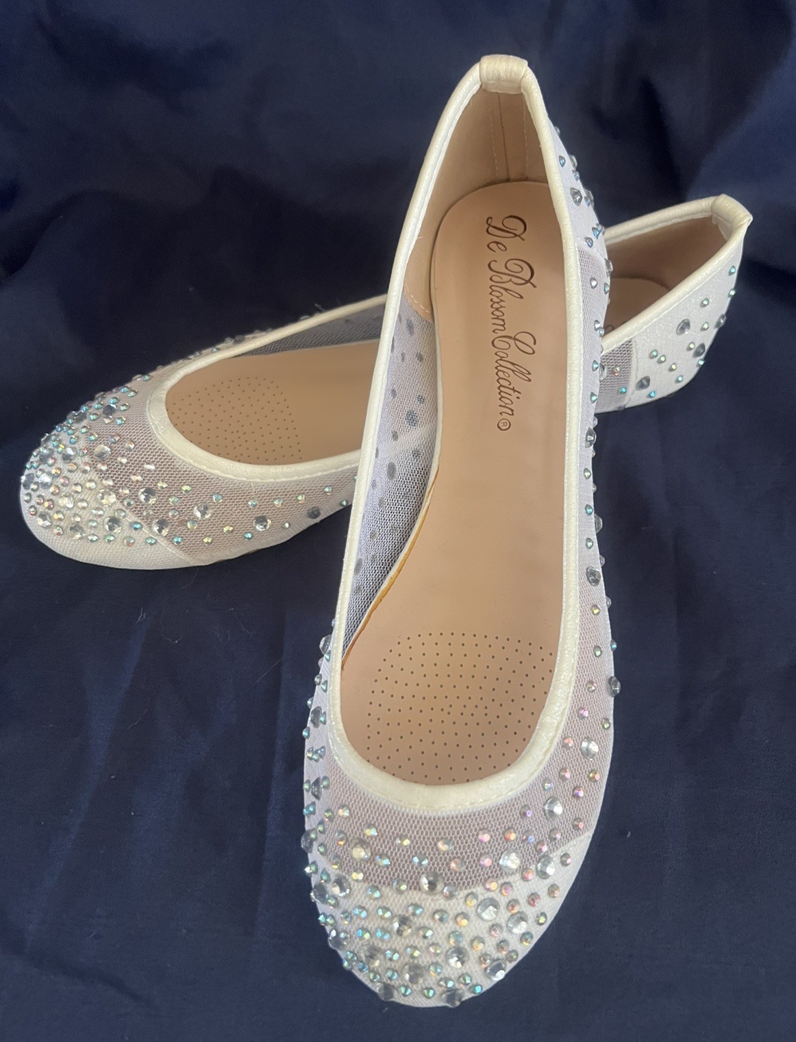 De Blossom Ladies Collection 7.5 Bedazzled Slip On Flats