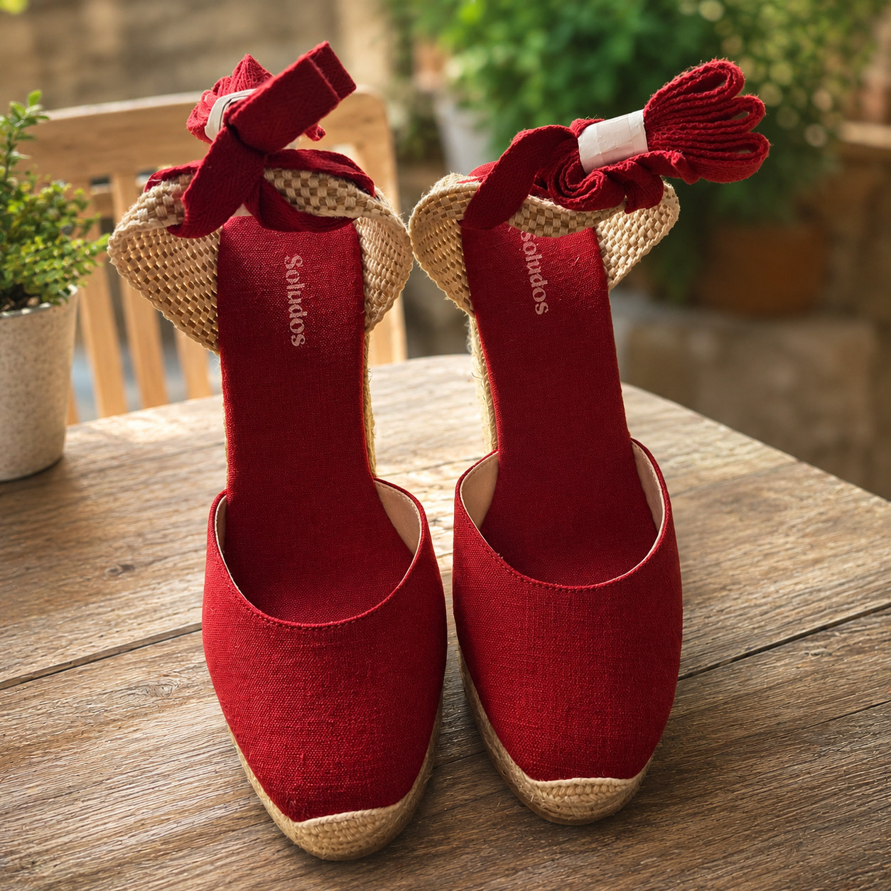 Soludos Platform Wedge Espadrilles Women’s Size 8 Red New w/ Box