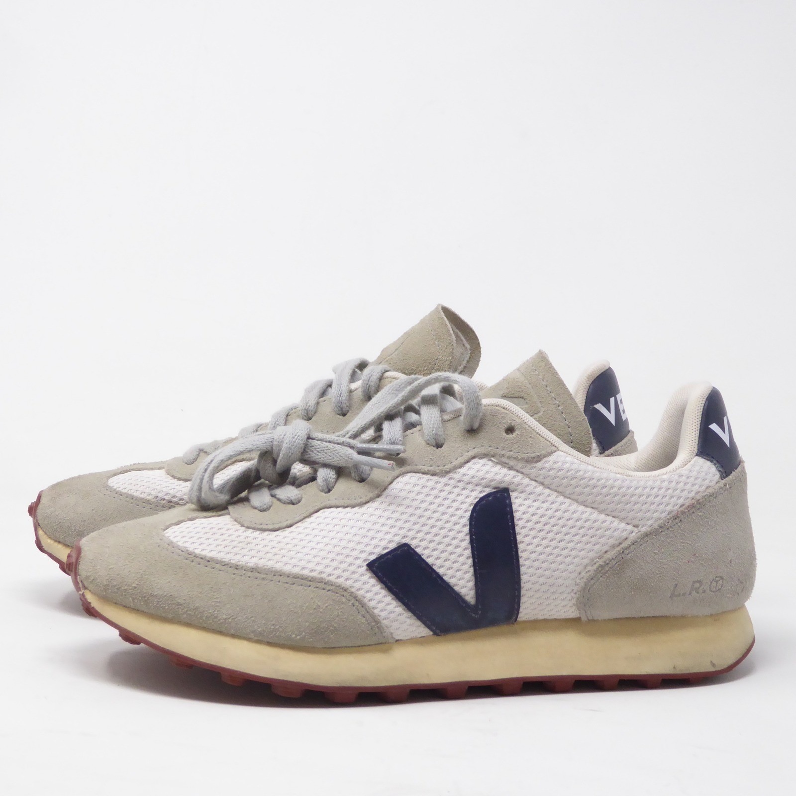 Veja Rio Branco Alveomesh Sneakers Womens White Gray Blue Mesh Suede 8