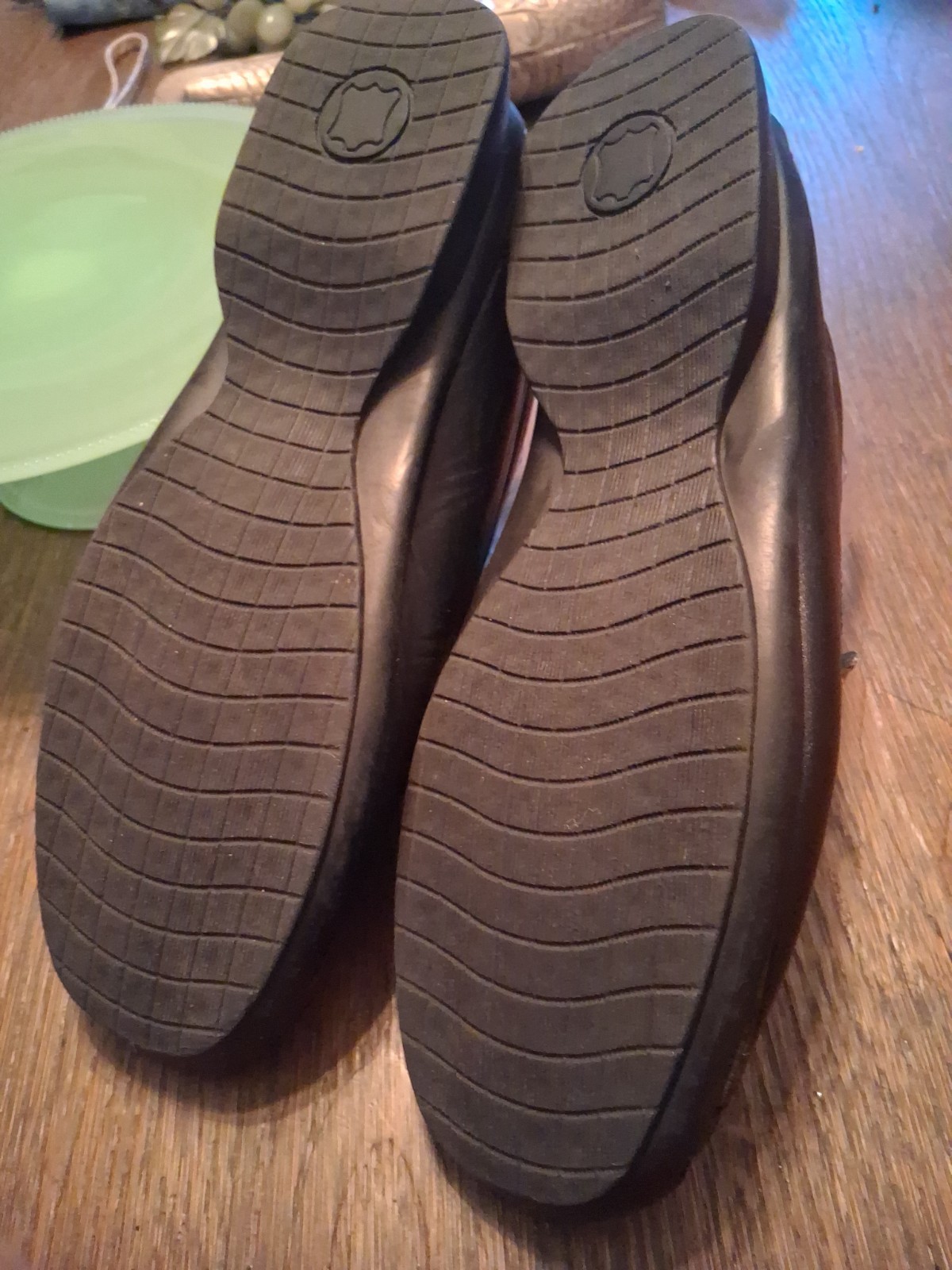 Icon Shoes Wearable Art Black Buckle Loafer Girl Doing Cartwheel Painted Size 9