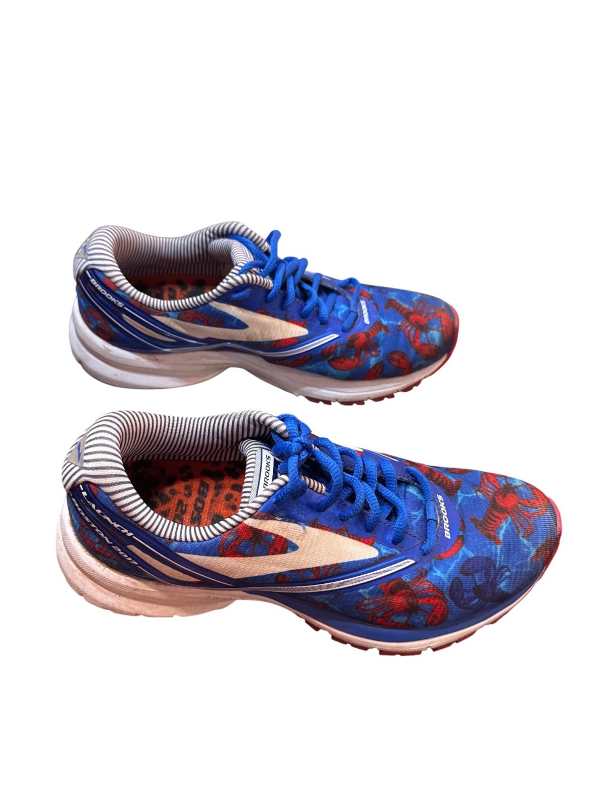 Brooks Launch 4 Boston 2017 wms blue white running sneakers sz8B SKU 10-506