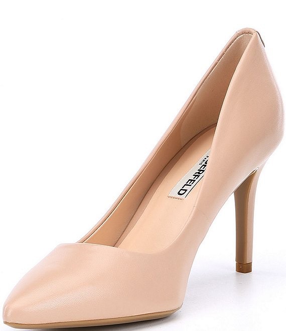 KARL LAGERFELD PARIS Royale Leather Stiletto Pumps – Nude – Size US 7.5 / EU 38