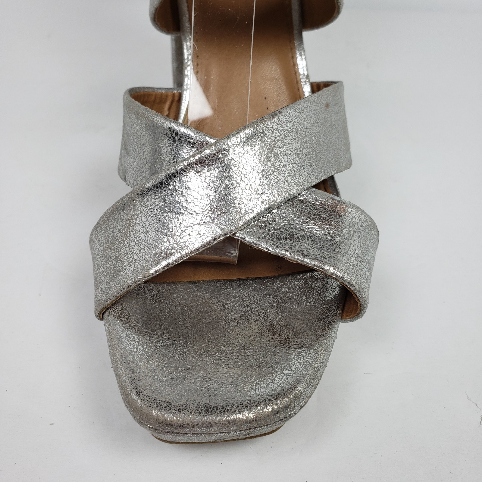 Dolce Vita DV Ilona Womens Size 8 Silver 4.25″ Heel Strappy Platform Party Shoes