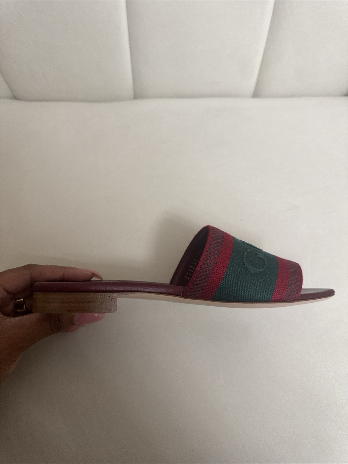 Gucci Web Detailed Slide Sandals Size 37