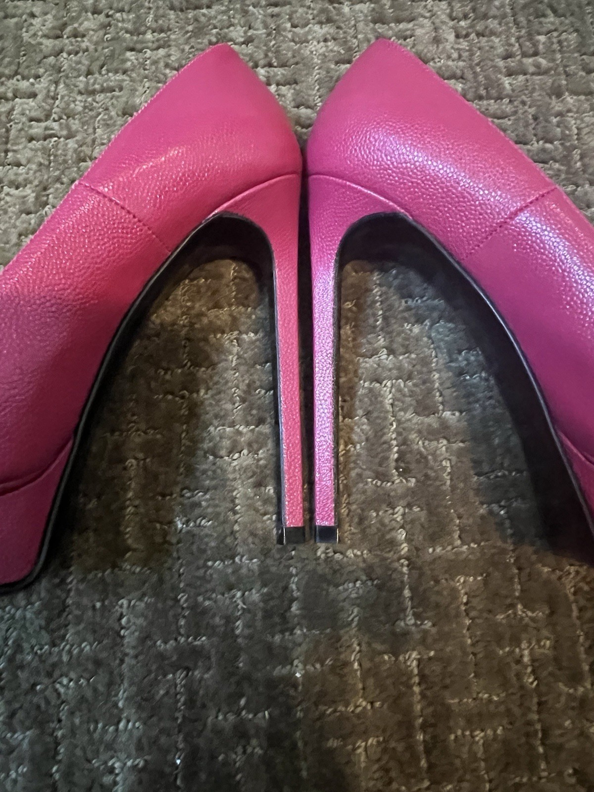 Saint Laurent Paris Janis Platform Pump Fuchsia Pink Leather 37+ 37 37.5 Box!