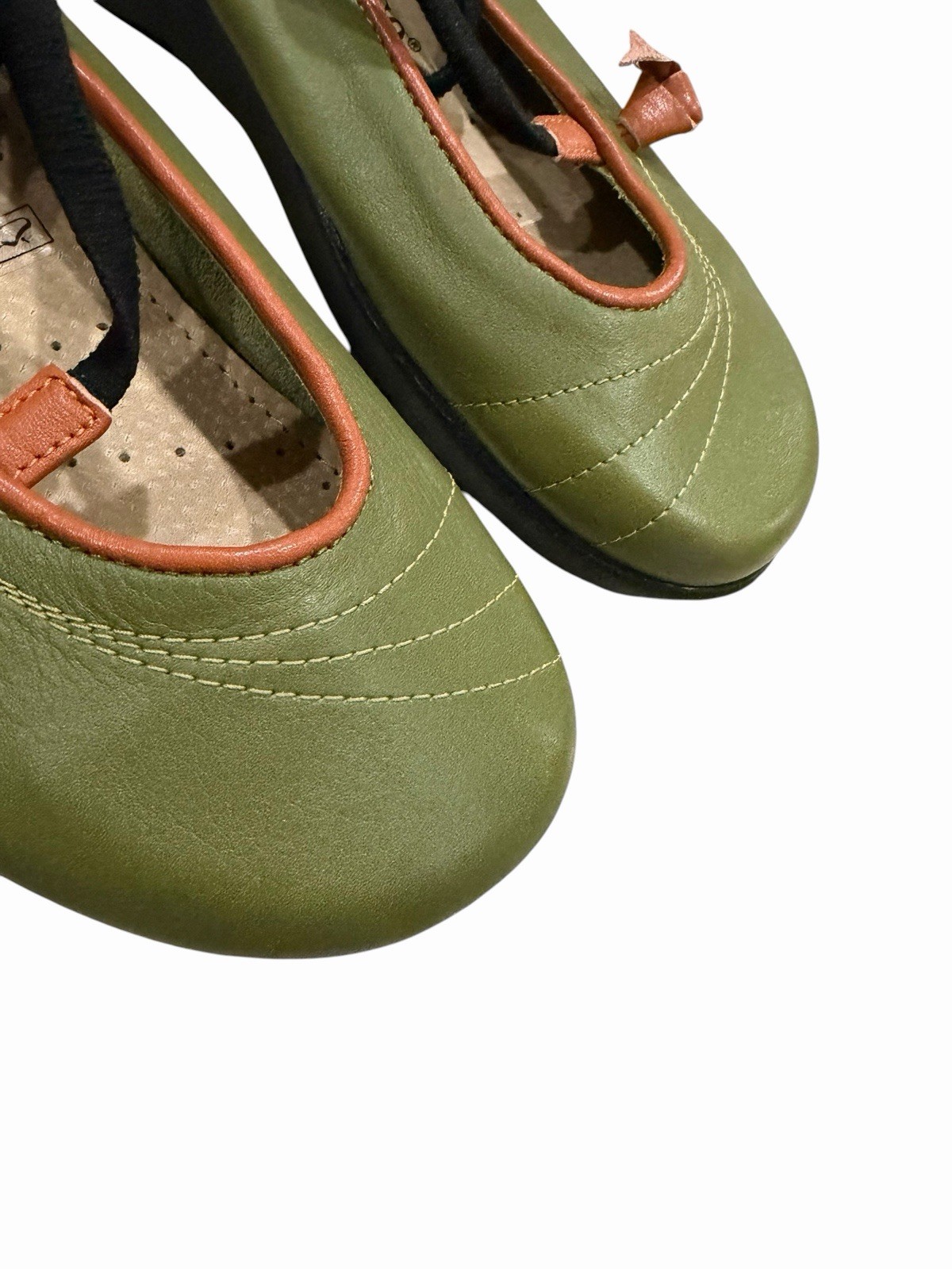 Arcopedico Women’s EU 37 US 6.5 Vitoria Green Leather Slip on Mary Jane Shoes S6