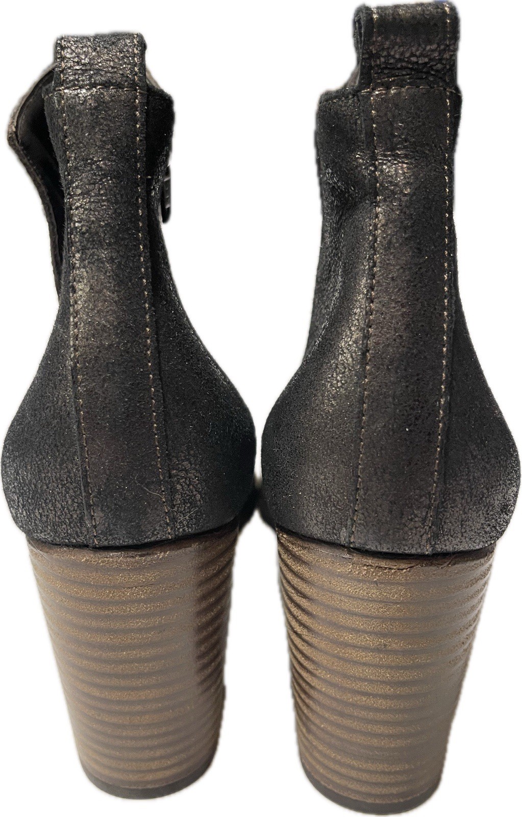 Paul Green Brown/Black Suede/Leather Ankle Bootie Zipper Women’s Round US 10