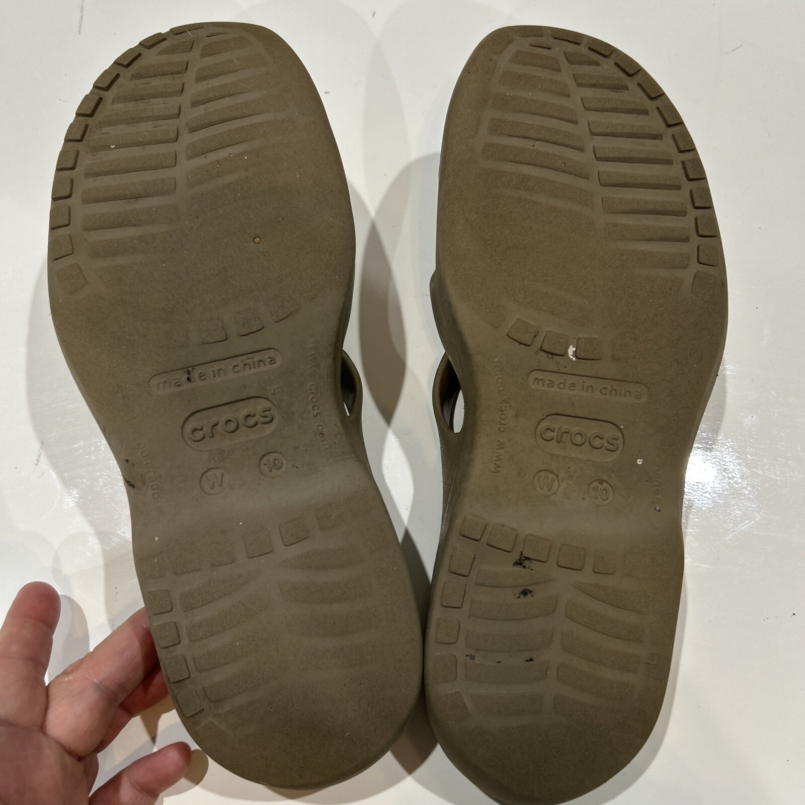Meleen Slip On Slide Sandals Tan Synthetic Croslite Women’s 10