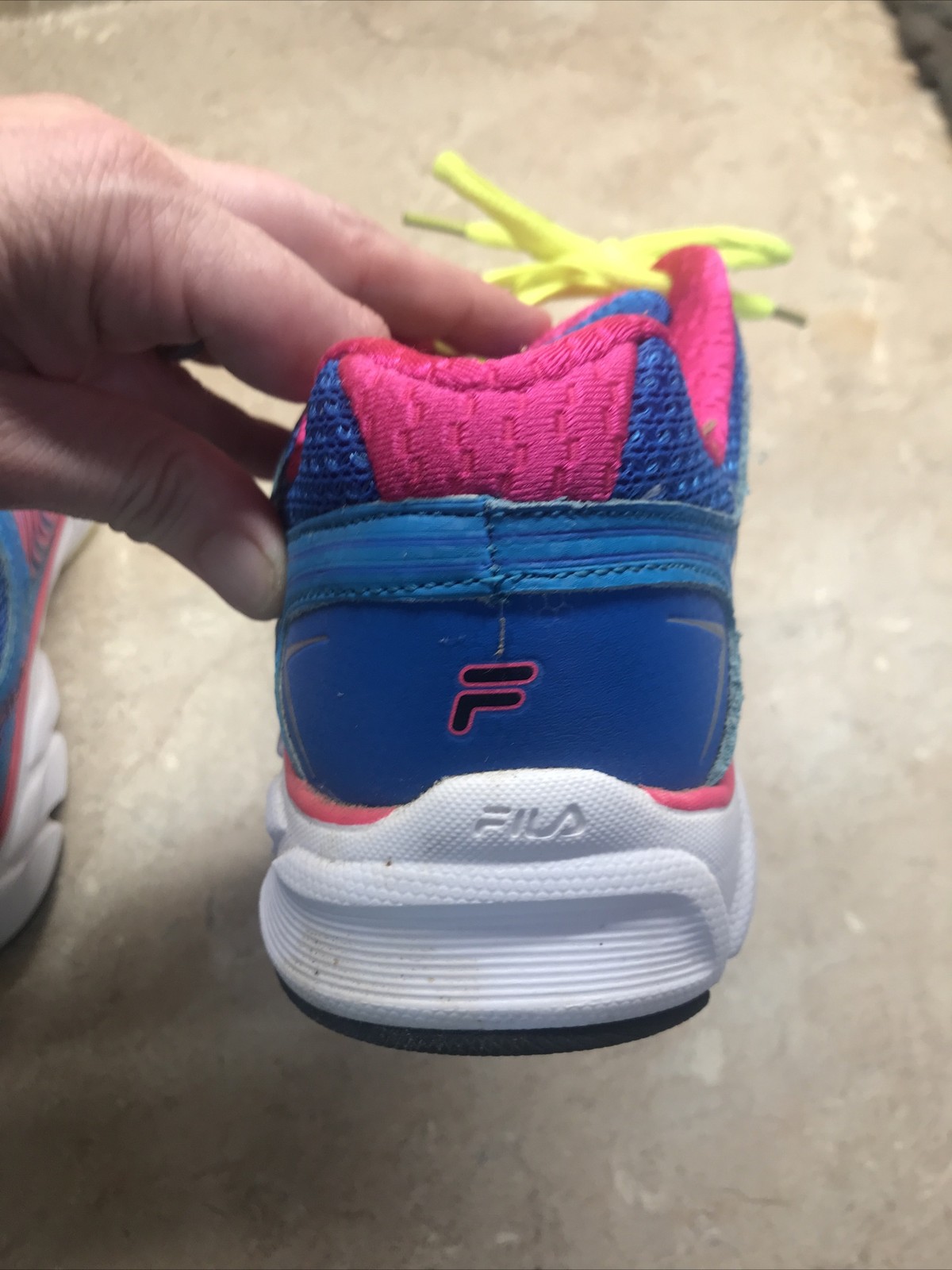 Fila Cool Max Athletic Sneakers Women’s Size 7 Neon Blue Pink And Yellow