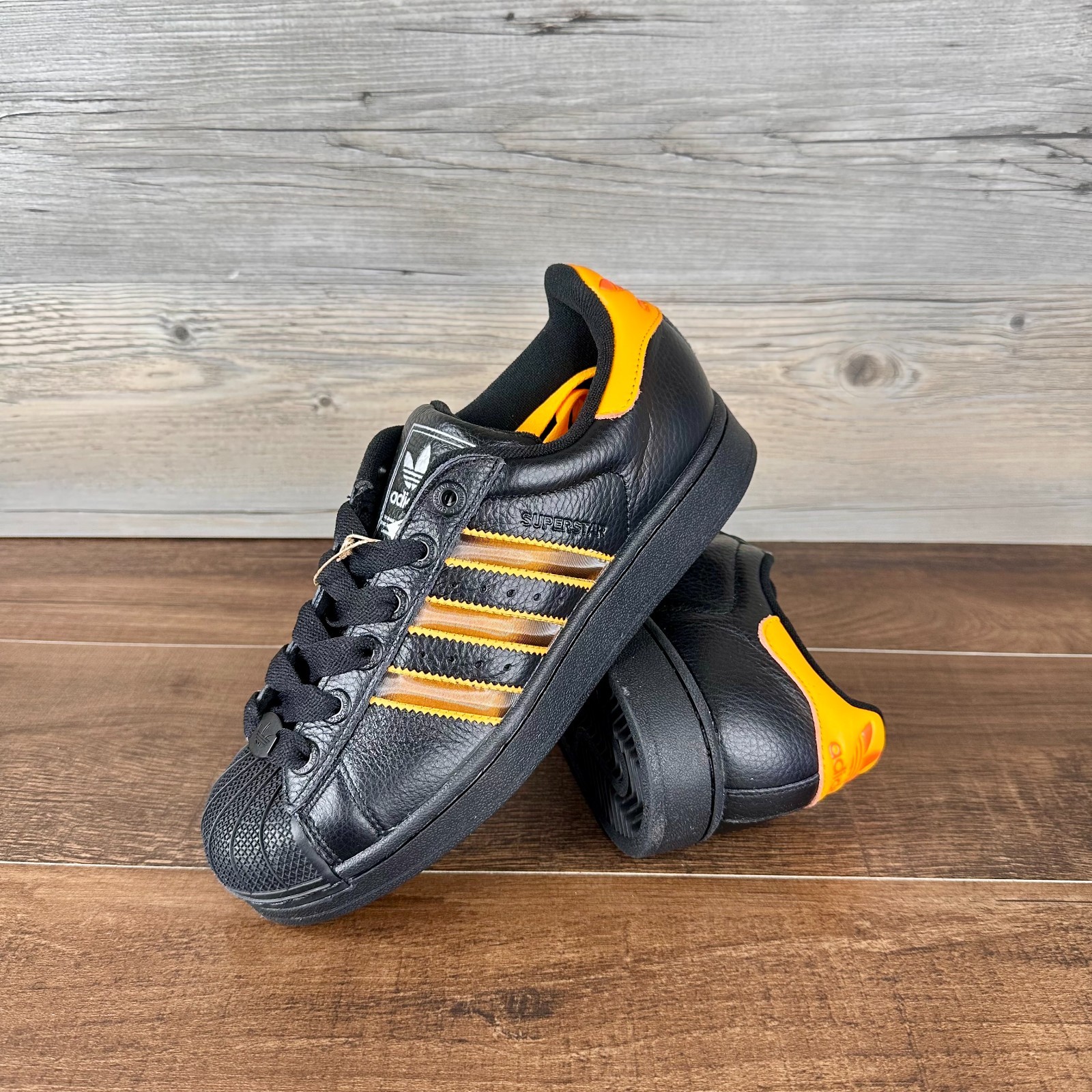 adidas Superstar II Womens Size 8 Core Black Crew Orange JQ6469