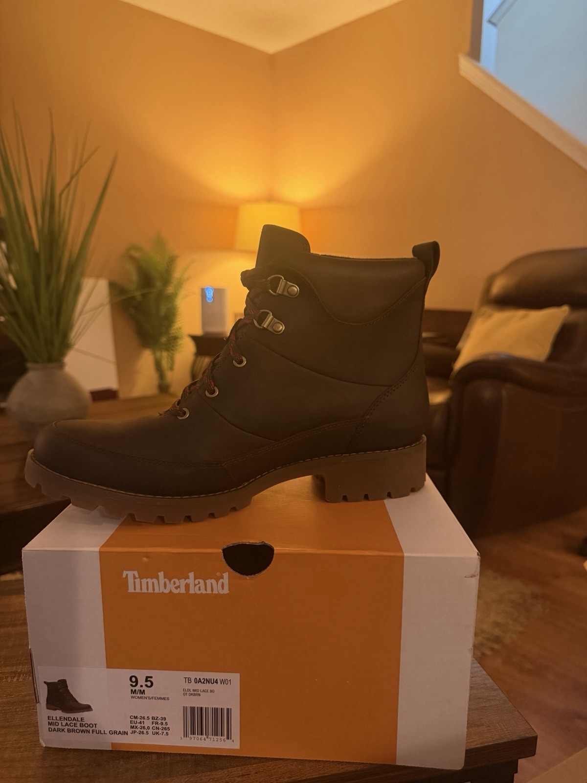 Timberland Men’s Dark Brown Leather Lace-Up Ankle Hiker Boots US 9.5
