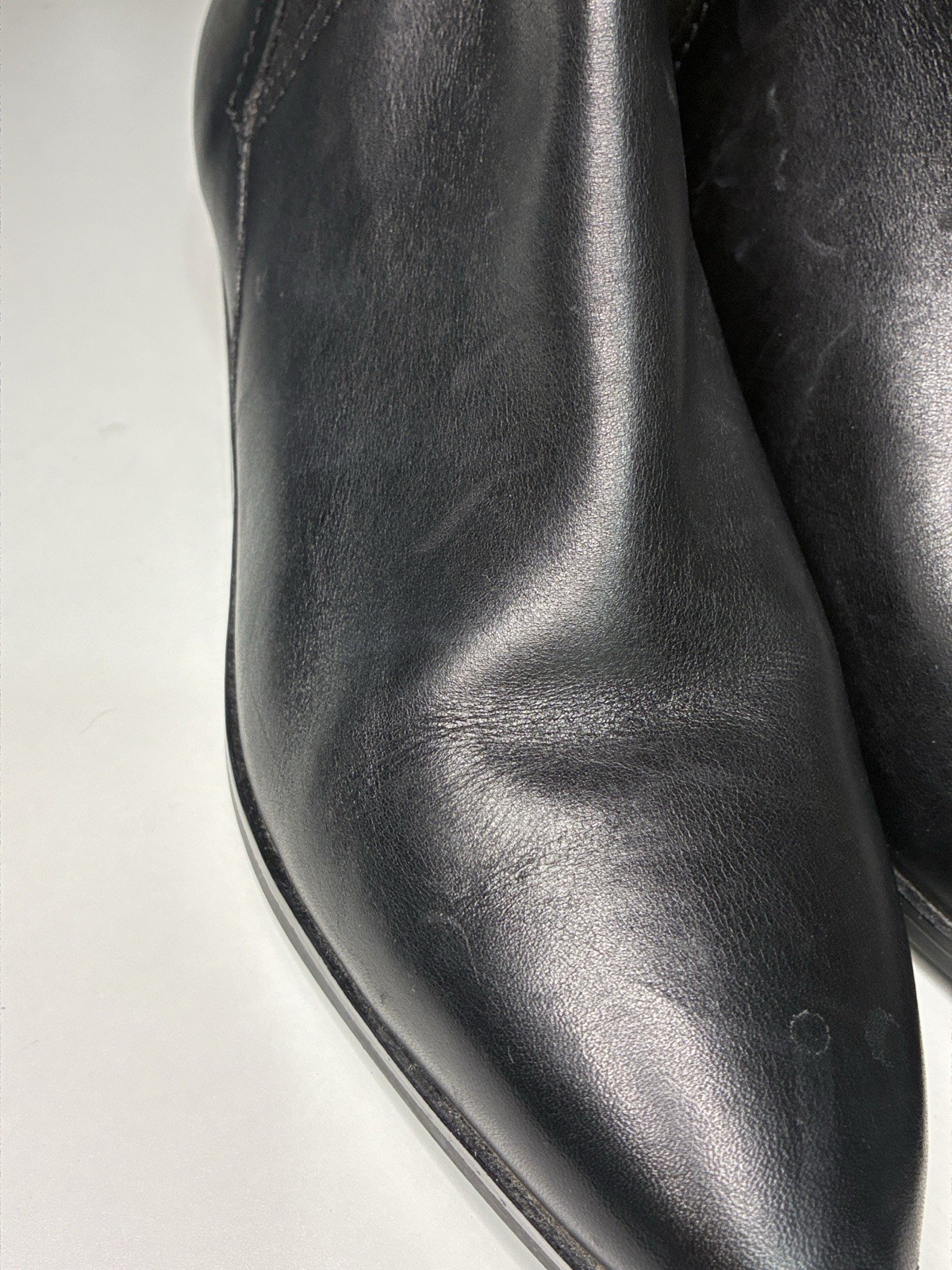 Cole Haan Black Leather Chelsea Ankle Booties Elastic Gore Pointed Toe 9.5B
