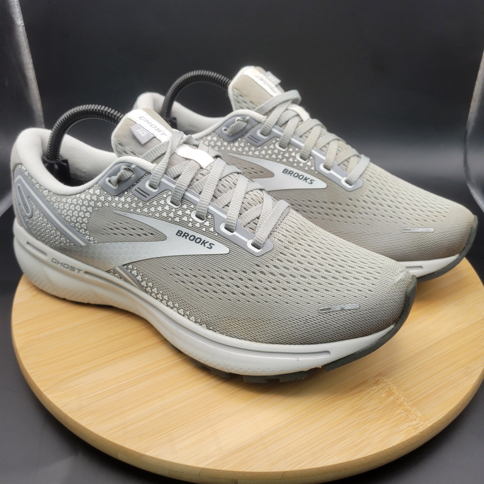Brooks Ghost 14 Womens Running Shoes Grey White 1203561B089 Size 10 Medium B