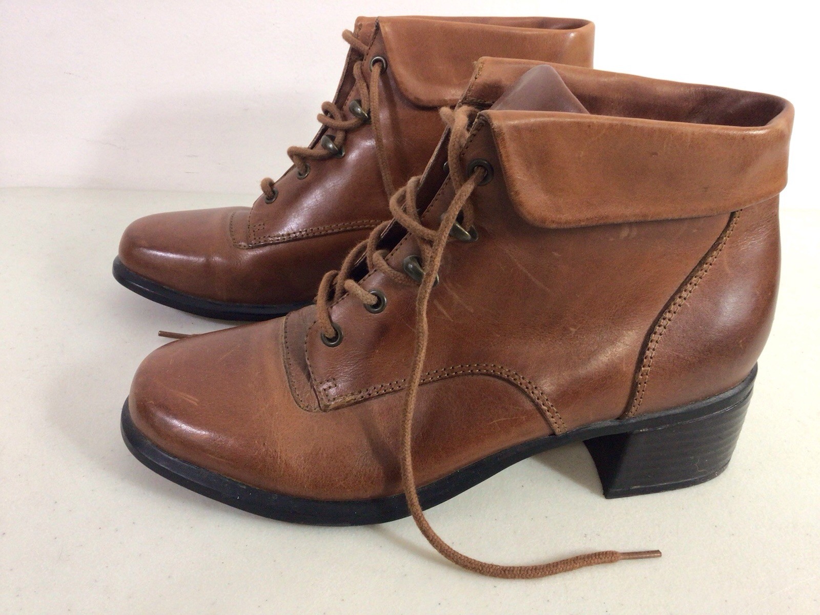 Michel Vintage Saddle Leather Ankle Boots Y2K Womens 8