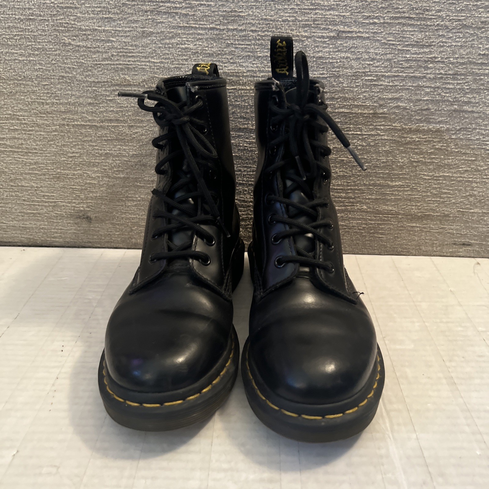 Dr. Martens 1460 W Combat Boots Black Smooth Leather Doc Martens Women’s 7 EUC