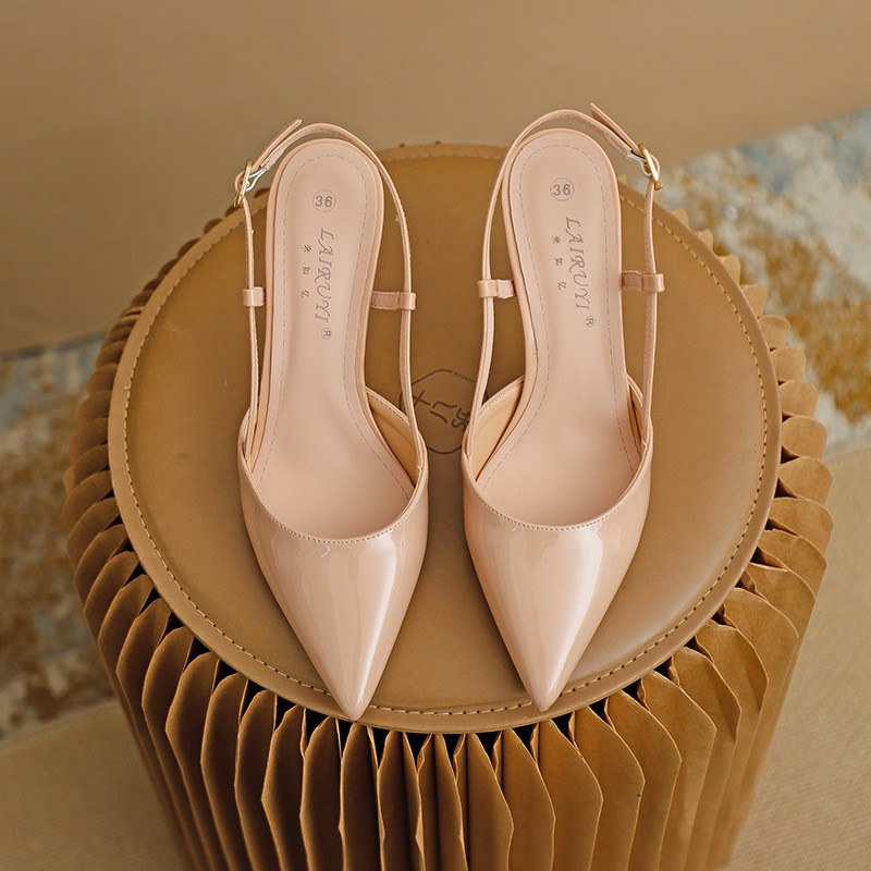 Women’s Strappy Buckle Slingback High Heel Shoes Pointed Toe Stiletto Sandals