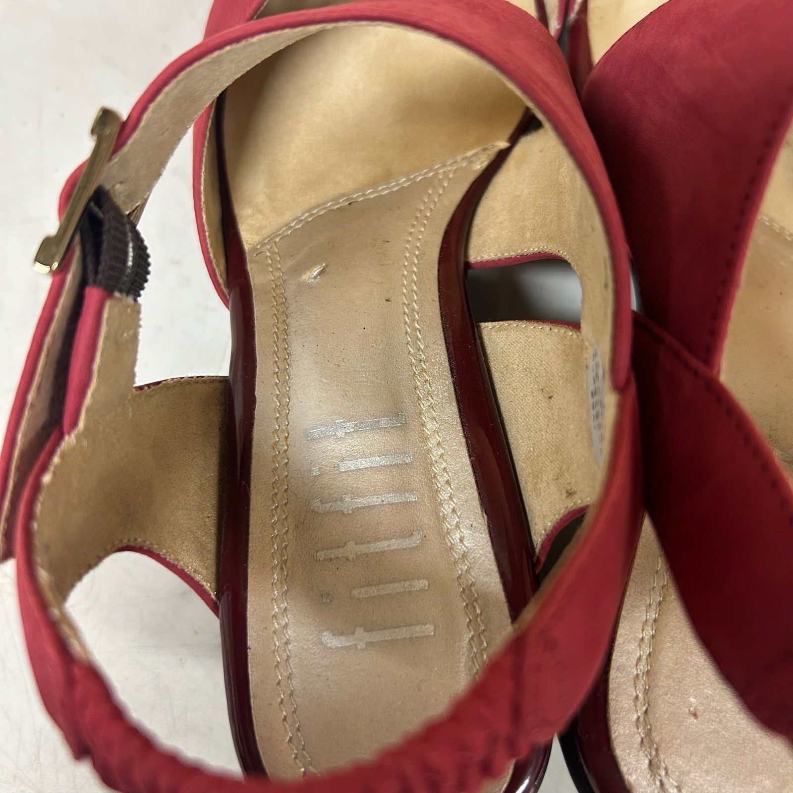 fitfit Women’s Open Toe Slingback Sandals Burgundy Size 24.0cm Comfort