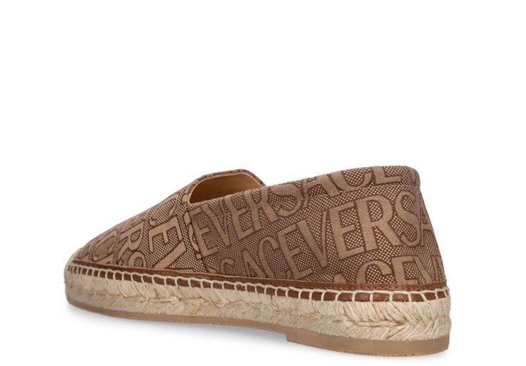 Versace Logo Print Medusa Espadrilles Beige Brown Eu 38.5 US 8 (run 1/2 Small)