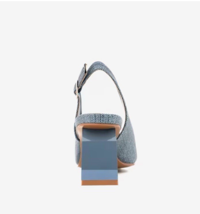Ninety Union Sally Slingback Block Heel in Denim Blue (Size 10)