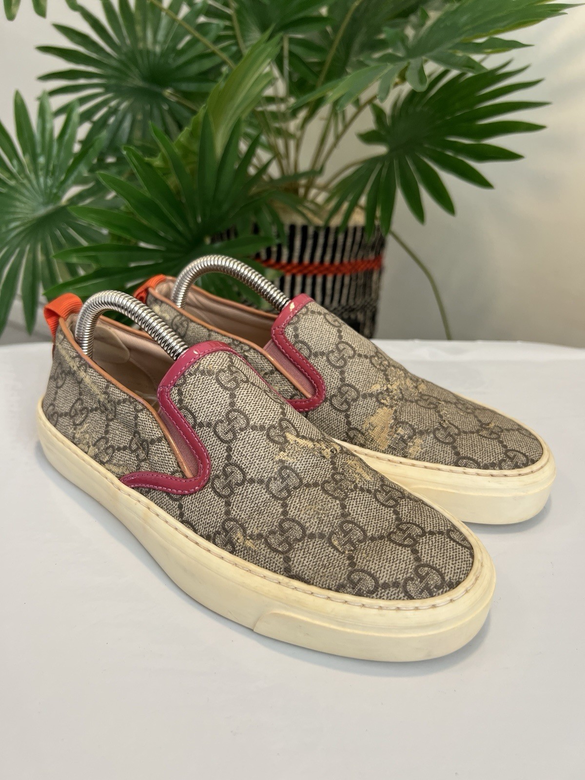 GUCCI GG Supreme Monogram Womens Slip On Sneakers EU 35 || US 4.5