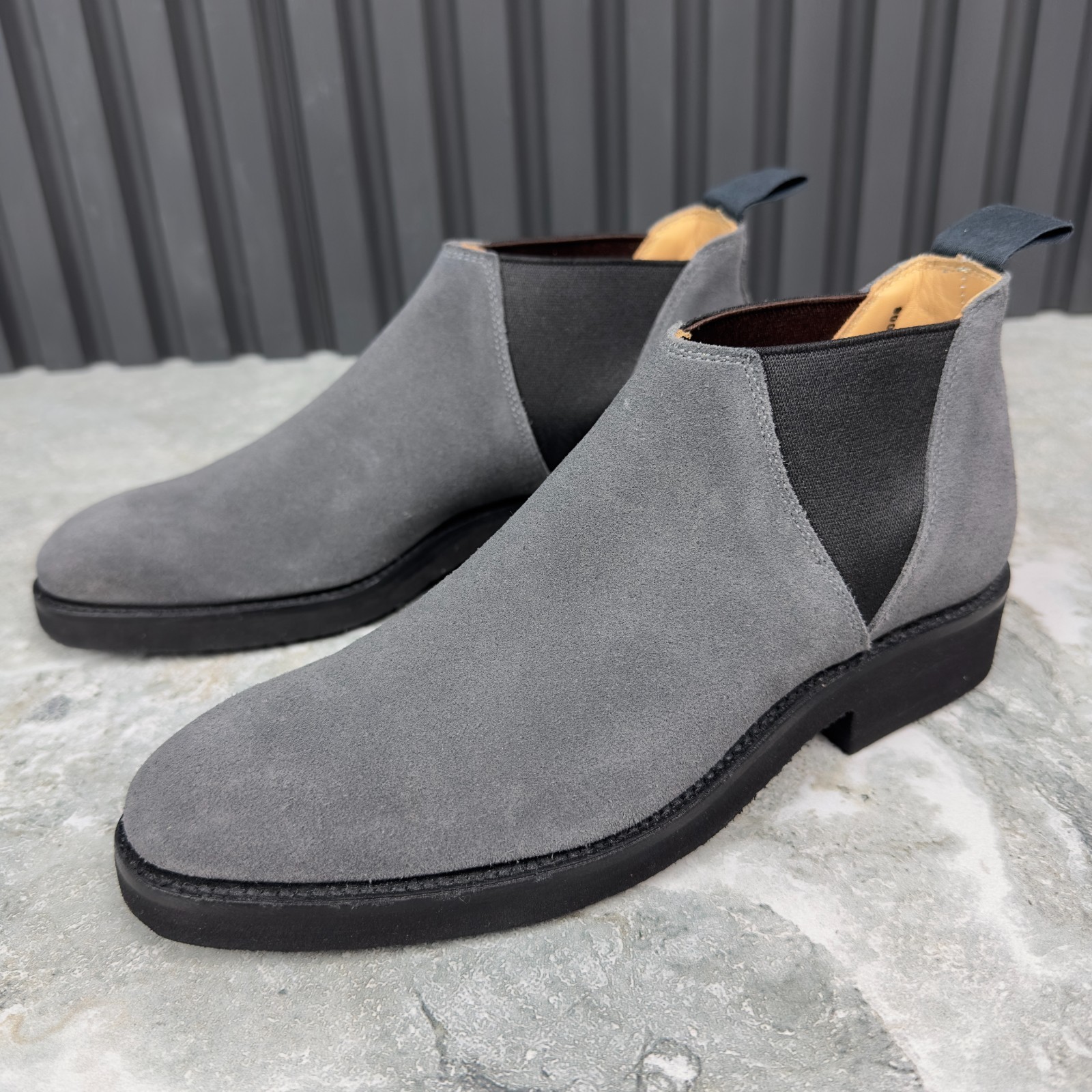 Crockett & Jones Lottie Chelsea Boots Grey Suede Chunky Sole 50 OS or 36.5 EUR