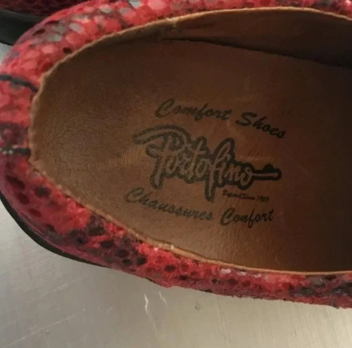 Portofino D-YOU Leather Sneakers Cranberry Black Comfort Shoes Sz Eu 38