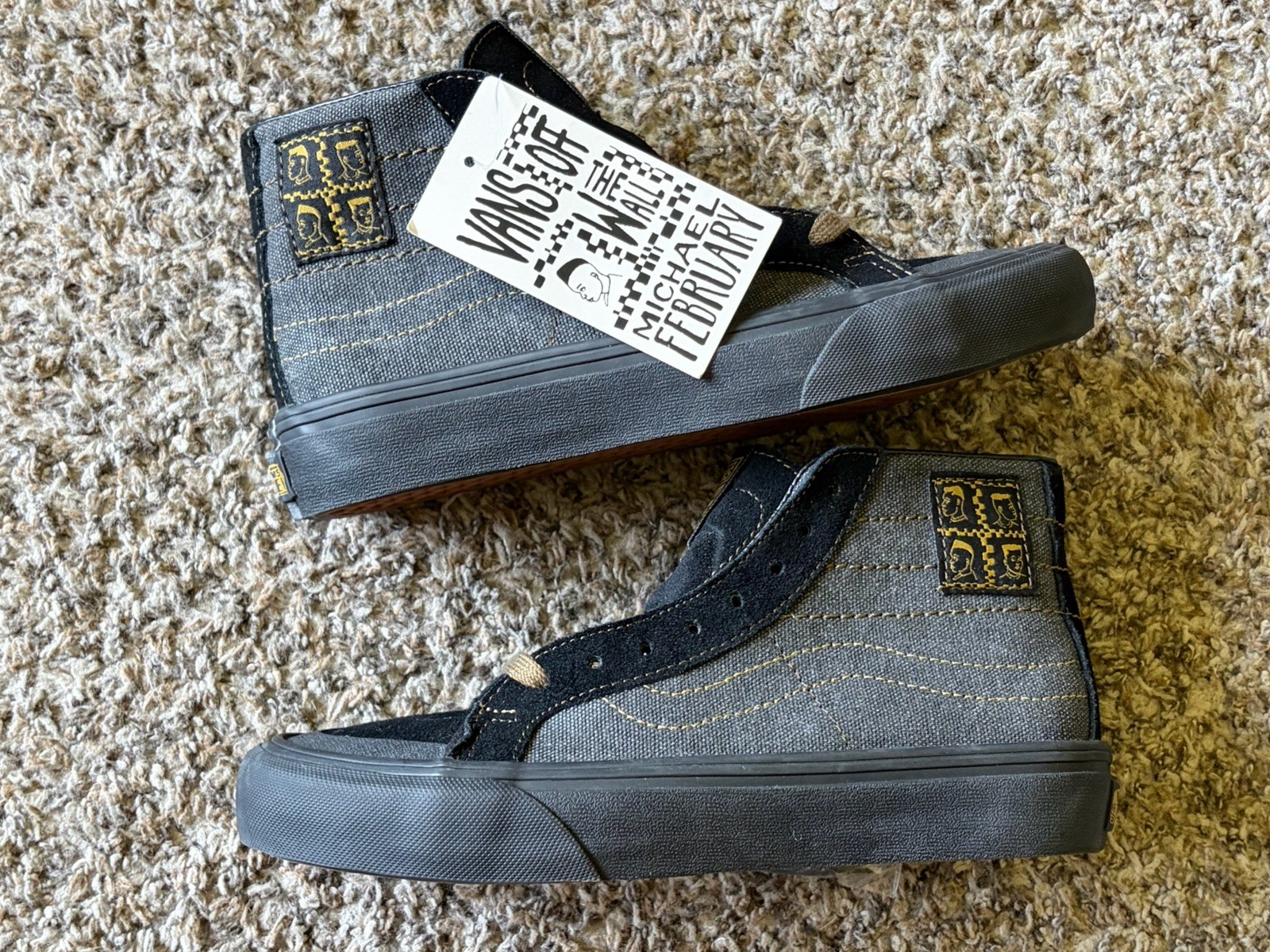 Vans Sk8-Hi 138 Decon Michael February Black Sneakers Shoes Men 5 Women 6.5 NEW