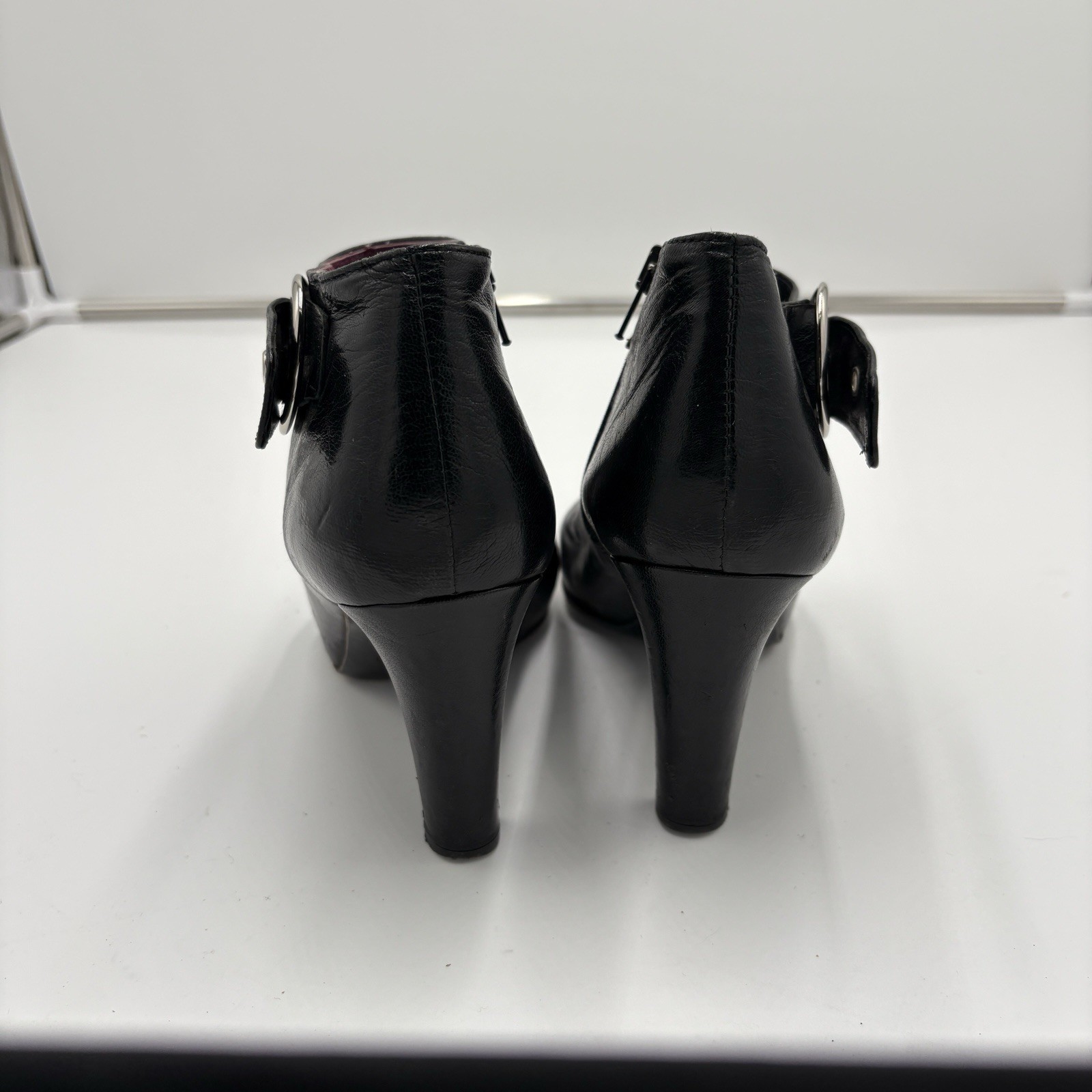 Coach Nicolete Vtg Black Leather Boot Bootie Whimsigoth Moto Buckle Women’s 8.5
