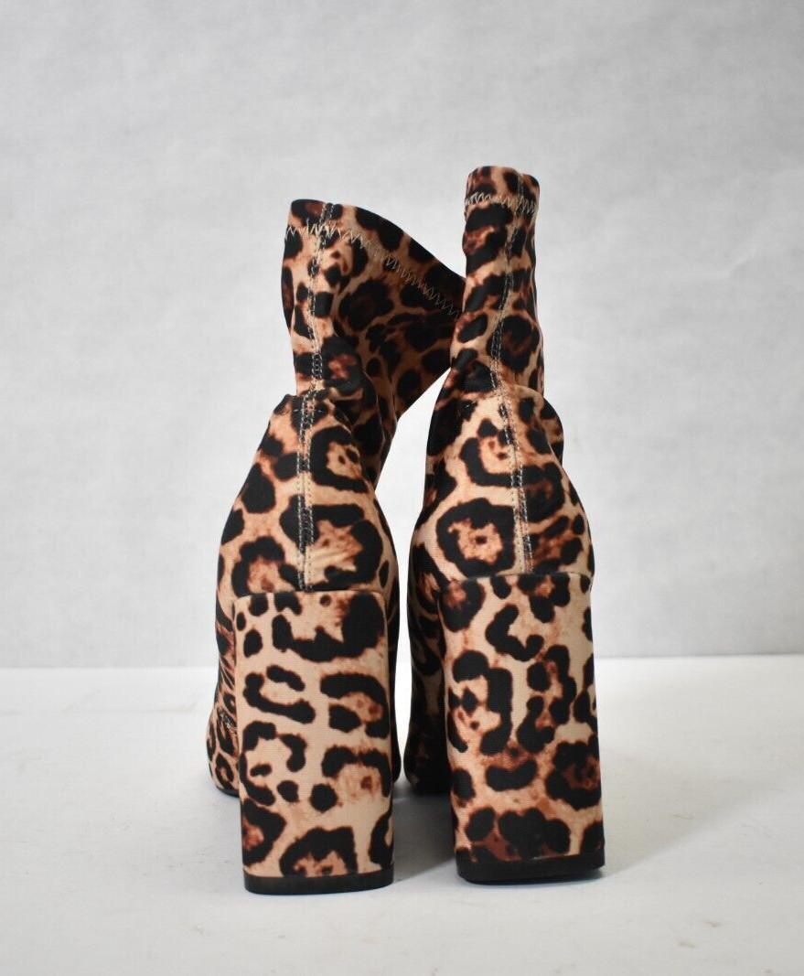 Cape Robbin Beast Leopard Print Heel Boots Size 6 Womens Man Made Fabric Upper