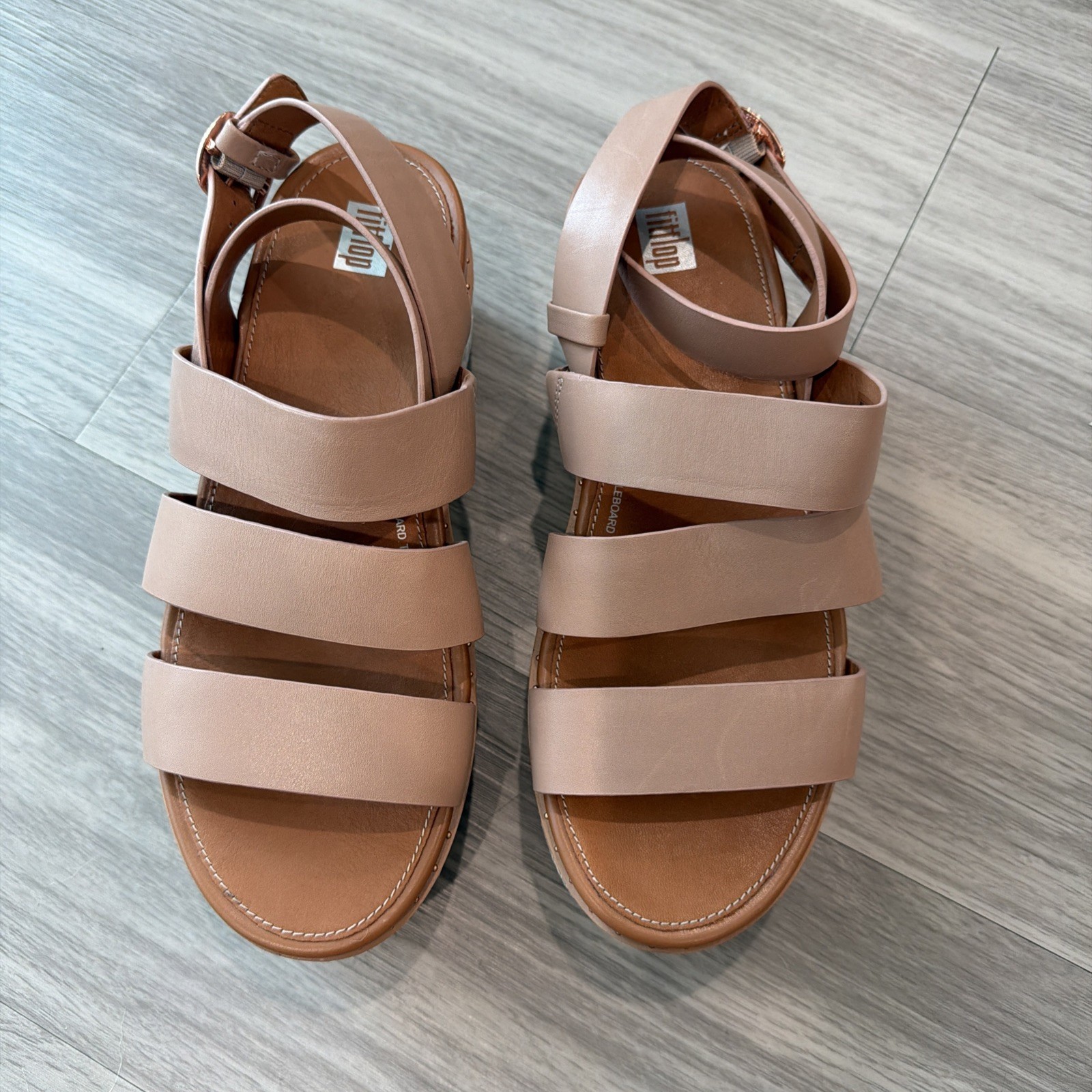 Fitflop Eloise Leather Studded Platform Espadrille Strappy Womens Size 9