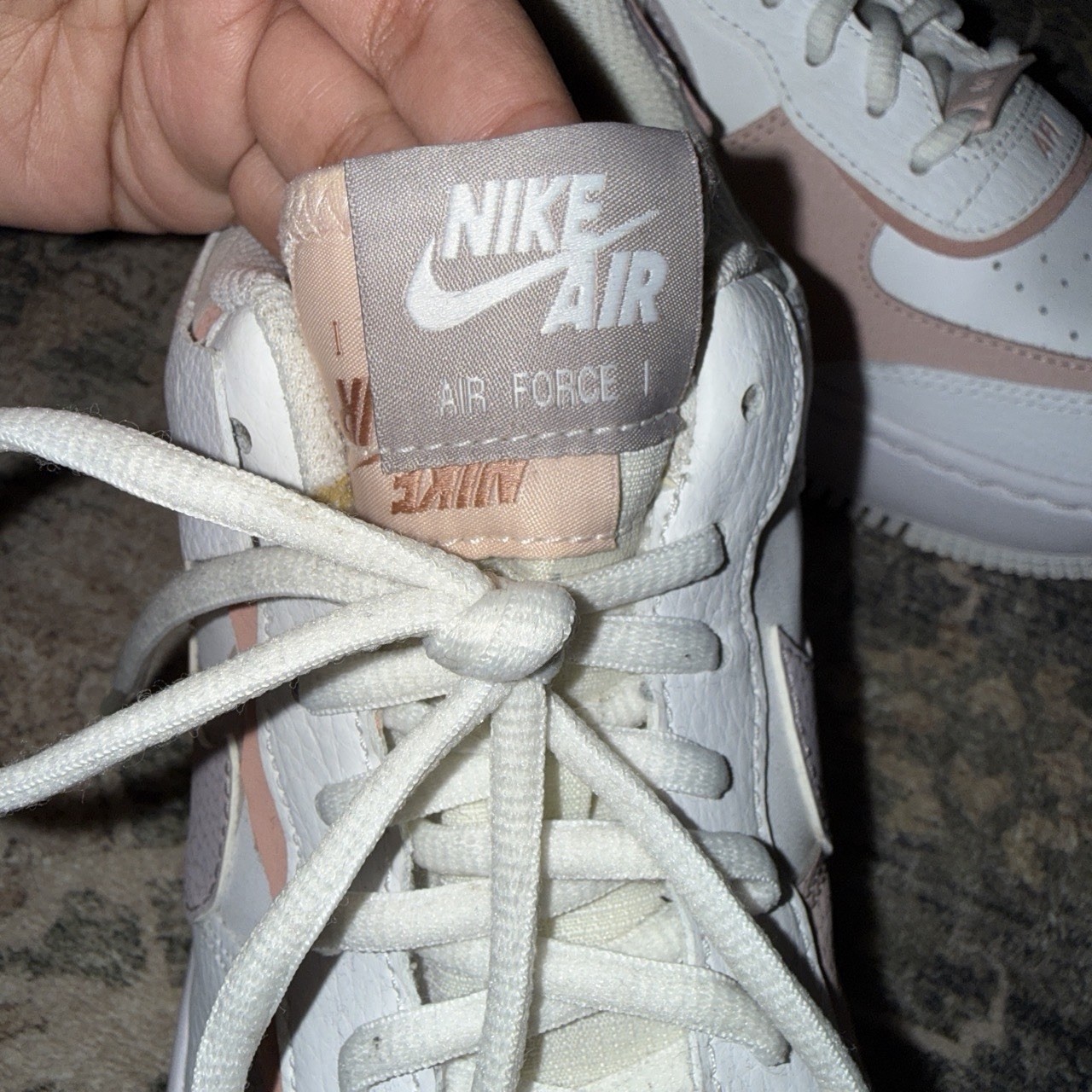 Nike Air Force 1 Shadow Low Top Leather Sneakers White/Pink/Gray CI0919-113