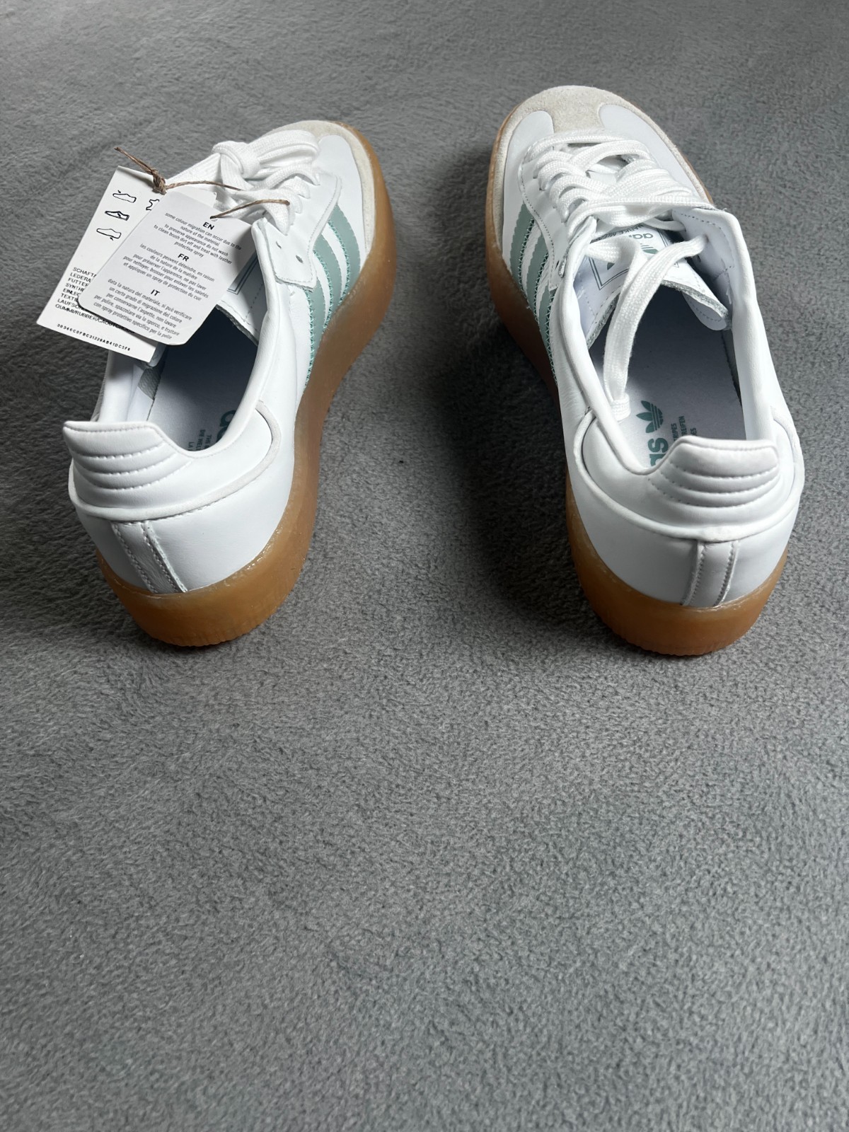 ADIDAS Samba womens 8.5 WHITE mint Gum sneakers Retro Terrace sport shoes JP5609