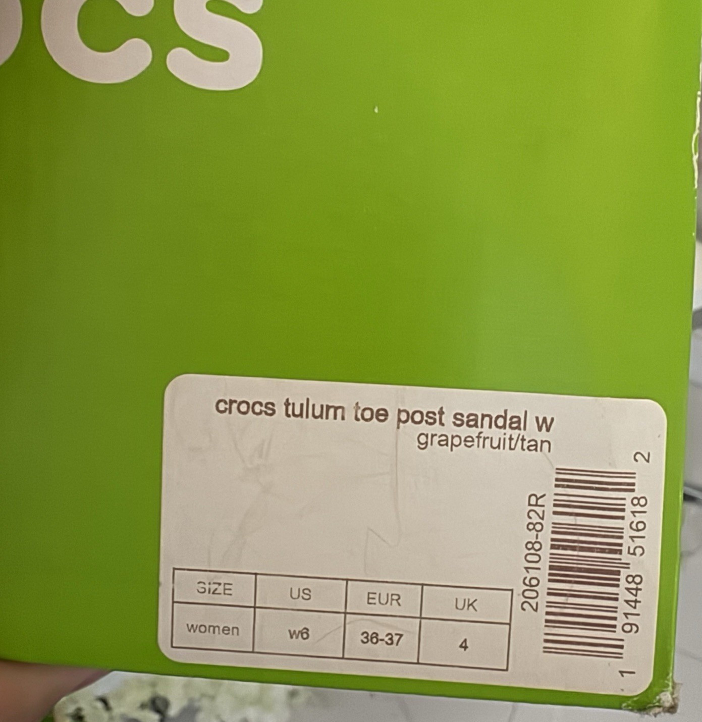 Crocs Tulum Toe Post Thong Womens Sandals Orange/Beige Buckle Strap Size 6