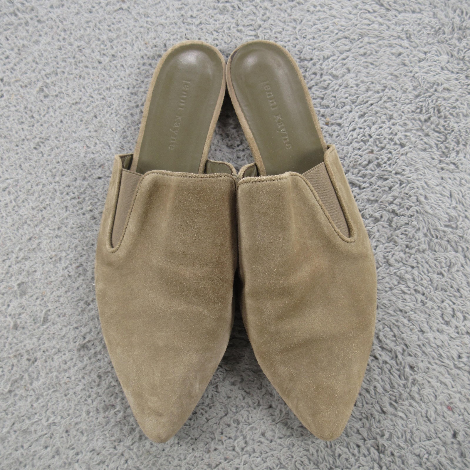 Jenni Kayne Shoes Womens Size 10 Beige Suede Pointed Toe Mules Flats Italy