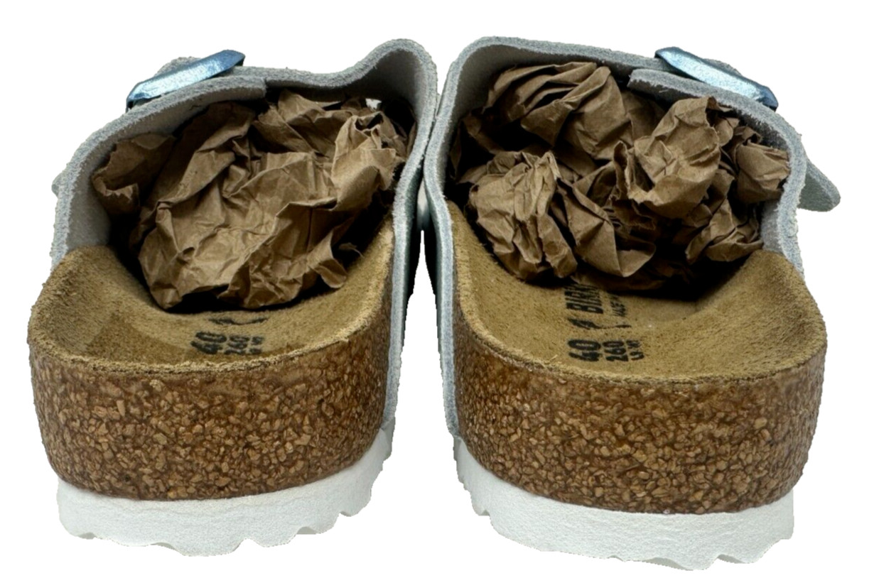 Birkenstock Women’s Arizona Double Buckle Sandals Metalic Mnt Narrow Size:8 110Q