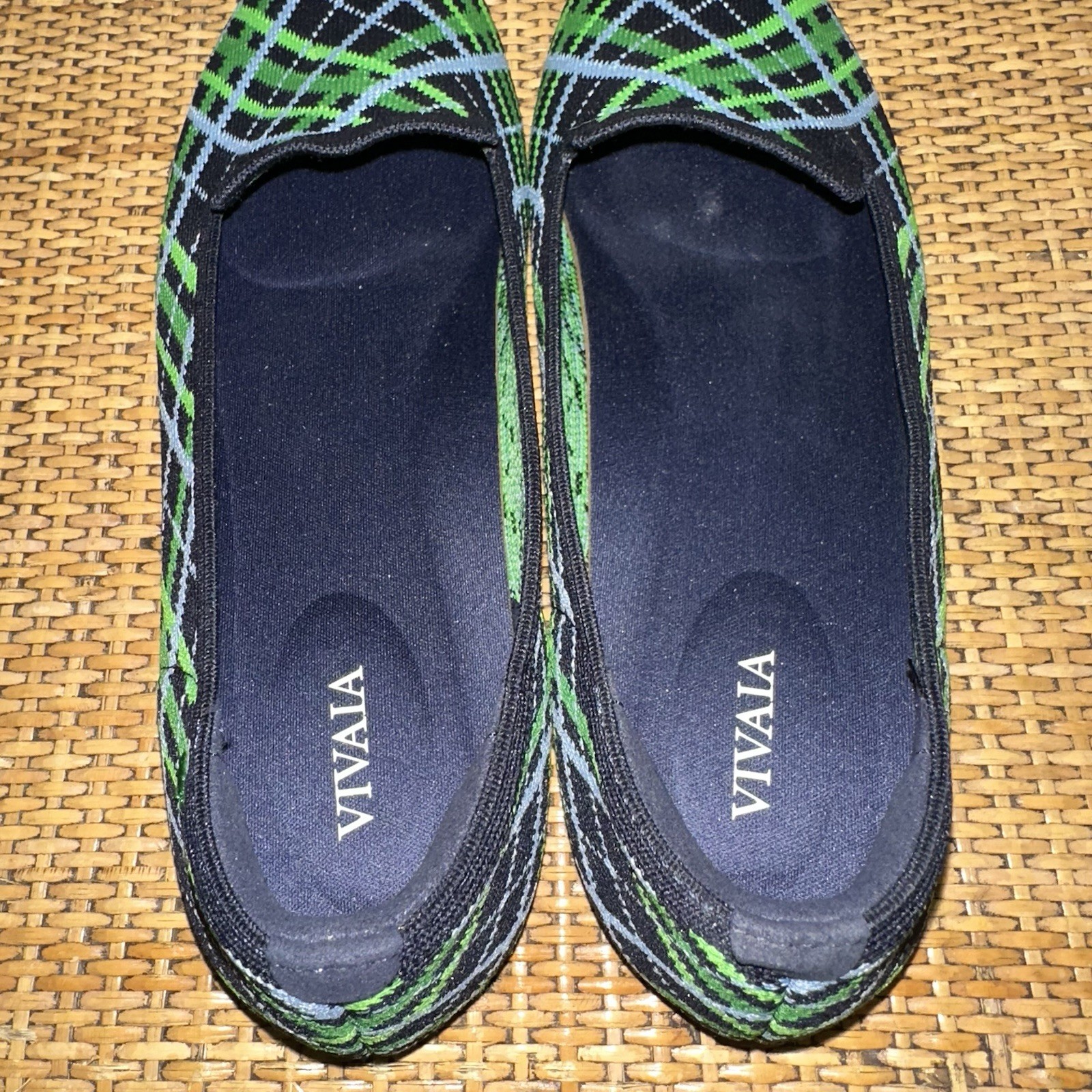 VIVAIA Palette Audrey Women’s Size 8.5 Round Toe Woven Knit Loafer Flats Green