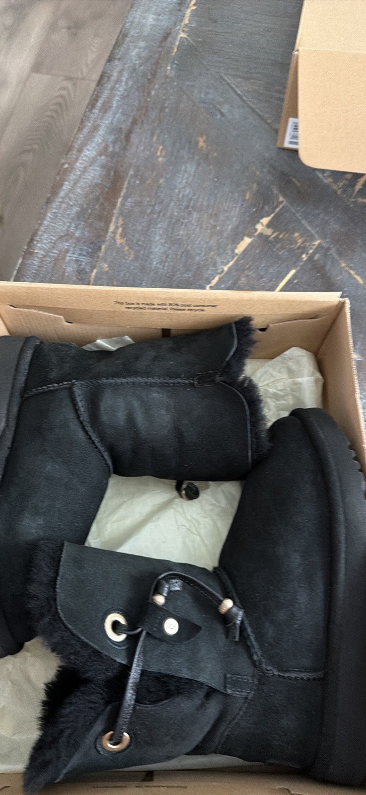 UGG W Maia Women’s Black Lace-Up Suede Shearling Lined Boots US 5 EU 36