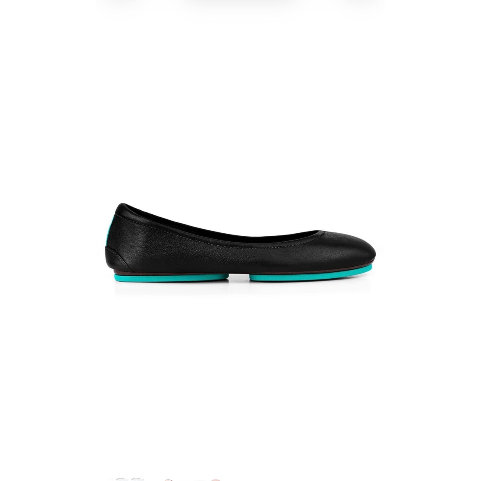 Tieks Matte Black Italian Leather Ballet Flats 8 New Without Box