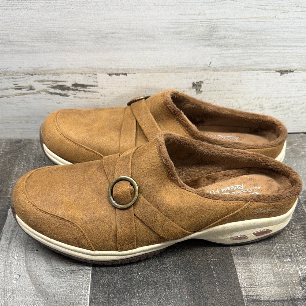 Skechers Commute Time Chenille-Lined Vegan Clogs Cozy Chestnut Size 9.5 NWOB
