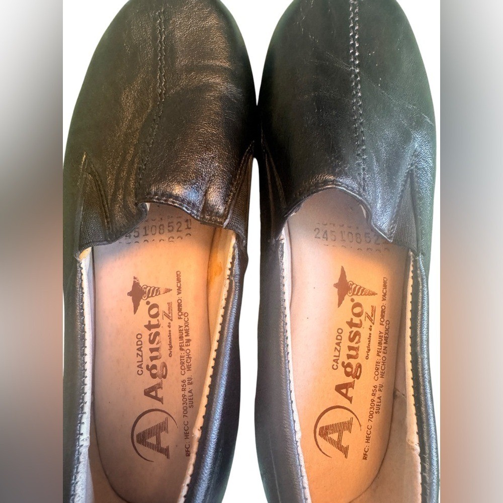 Agusto Calzado Black Leather Comfort Slip On Shoes Women’s US 6 EU 36–37 Easy